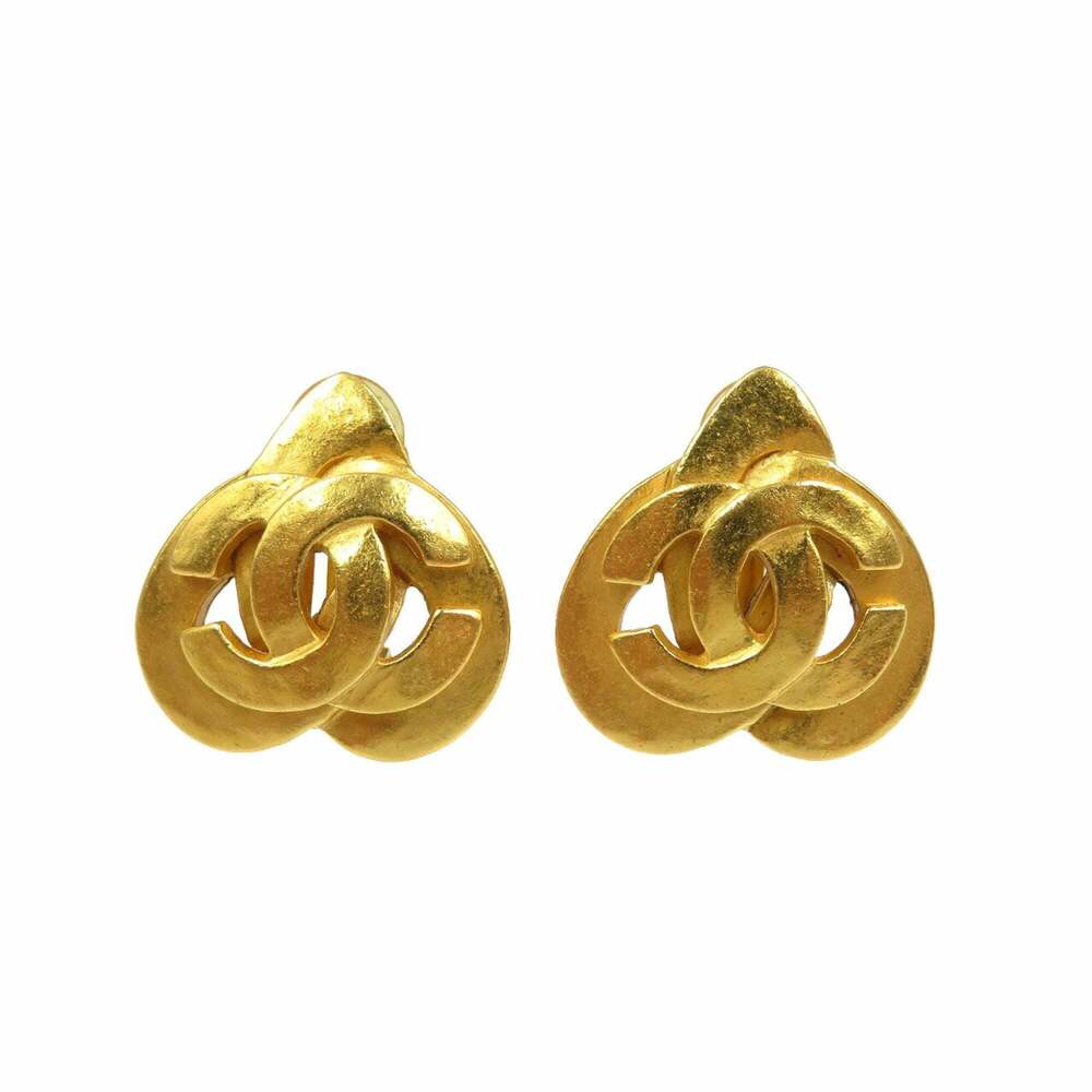 CHANEL Gold Logo Earrings - Picture 2 of 4